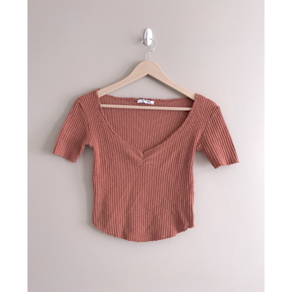ZARA Scoop V-Neck Top